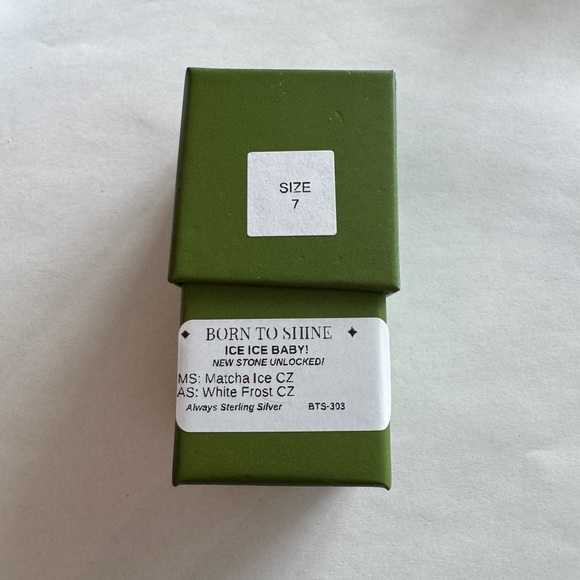 Born To Shine Ryze Party Matcha Ice CZ White Frost CZ Sterling Ring Size 7 - Picture 5 of 6